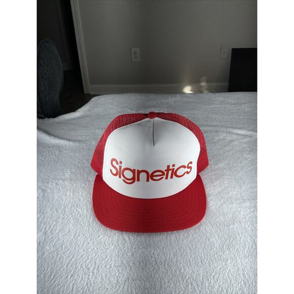 Vintage Signetics PHILIPS Electronics Adjustable SNAPBACK HAT TRUCKER CAP Rare - Picture 1 of 11